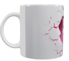 Keramik-Tasse – Weißes Katzenmotiv (330 ml)