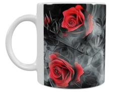 Keramik-Tasse mit Roten Rosen – 330 ml