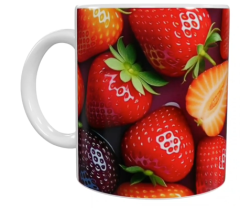 Früchte Keramik-Tasse – Erdbeeren (330 ml)