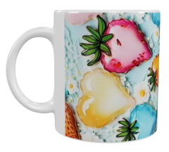 Früchte Keramik-Tasse – Sommerliches Design (330 ml)