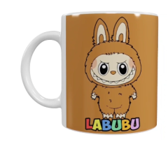 Labubu Keramik-Tasse – Braun/Orange (330 ml)