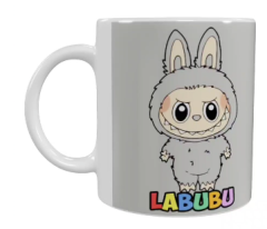 Labubu Keramik-Tasse – Grau (330 ml)