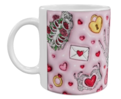 Valentinstags-Keramik-Tasse – Rosa (330 ml