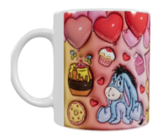 Valentinstag Keramik-Tasse – Rosa und Blau (330 ml)