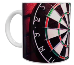 Vereins Keramik-Tasse – Dartboard Design (330 ml)