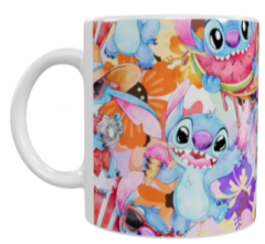 Stitch Keramik-Tasse – Buntes Sommerdesign (330 ml)