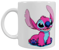 Stitch Keramik-Tasse – Pink & Blau (330 ml)