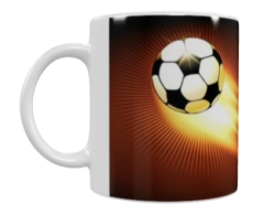 Fußball Keramik-Tasse – Dynamisches Ballmotiv (330 ml)