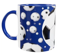 Fußball Keramik-Tasse – Blau (330 ml)