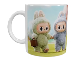 Labubu Keramik-Tasse – Blau und Grün (330 ml)