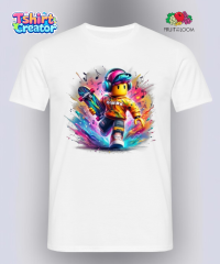 Fruit of the Loom T-Shirt – Roblox T-Shirt – Weiß (Größe XXL)