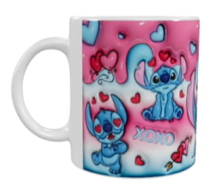 Valentinstags Keramik-Tasse – Rosa mit Herzmotiv (330 ml)