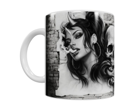 Tattoo Style Keramik-Tasse – Gothic Design (330 ml)