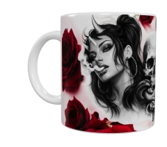 Tattoo Style Keramik-Tasse – Gothic Design (330 ml)