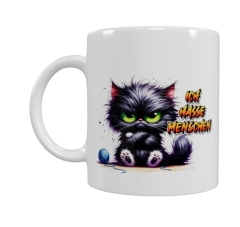 Grimmige Katzen Keramik-Tasse – „ICH HASSE MENSCHEN“ (330 ml)