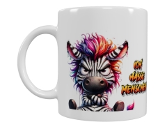 Freches Zebra Keramik-Tasse – „ICH HASSE MENSCHEN“ (330 ml)