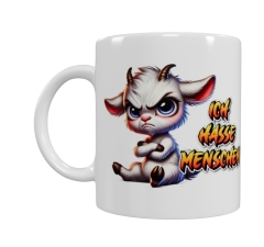 Freche Ziegen-Tasse – „Ich hasse Menschen“ (330 ml)