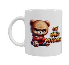 Grimmiger Teddybär Keramik-Tasse – „Ich hasse Menschen“ (330 ml)