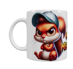 Freche Eichhörnchen Keramik-Tasse – „Ich hasse Menschen“ (330 ml)