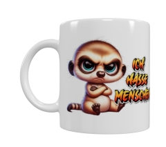 Freches Tier-Motiv „Ich hasse Menschen“ – Keramik-Tasse (330 ml)