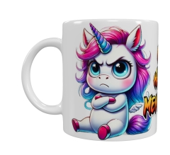 Wütendes Einhorn Keramik-Tasse – „ICH HASSE MENSCHEN“ (330 ml)