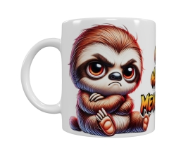 Grimmiges Faultier Keramik-Tasse – „ICH HASSE MENSCHEN“ (330 ml)