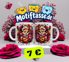 Tiger Valentinstag Keramik-Tasse – Weiß (330 ml)