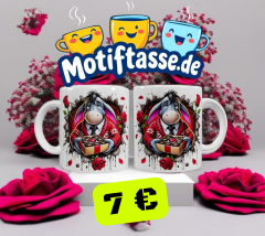 Esel Keramik-Tasse – Valentinsmotiv (330 ml)