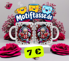 Esel Valentinstag Keramik-Tasse – Liebevolles Herzmotiv (330 ml)
