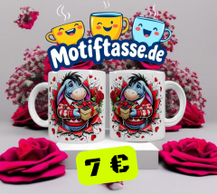 Esel Valentinstag Keramik-Tasse – Weiß (330 ml)