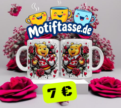 Bär Keramik-Tasse – Valentinsdesign (330 ml)