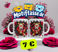 Tiger Keramik-Tasse – Valentinsdesign (330 ml)