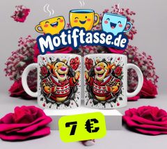Tiger Keramik-Tasse – Valentinsdesign (330 ml)