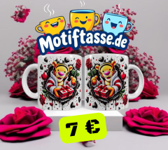Tiger Keramik-Tasse – Valentinsdesign (330 ml)
