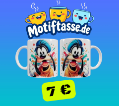 Fröhliche Cartoon-Hund Keramik-Tasse – Buntes Splash-Design (330 ml)