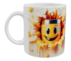3D Cartoon Keramik-Tasse – Smiley Splash (330 ml)