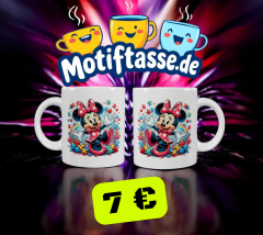 Maus-Design Keramik-Tasse – Farbenfrohes Puzzle-Motiv (330 ml)