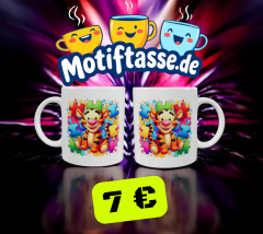 Fröhliche Tiger Puzzle Keramik-Tasse – Bunt (330 ml)