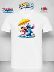 Lilo & Stitch im Regen – Fröhliches Disney T-Shirt Motiv