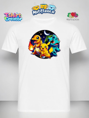 Pokémon T-Shirt mit Pikachu, Glumanda & Bisasam