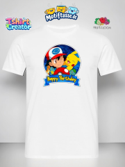 Pokémon Geburtstags T-Shirt mit Ash & Pikachu Motiv