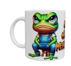Grimmiger Frosch Keramik-Tasse – „Ich hasse Menschen“ (330 ml)