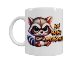 Frecher Waschbär „Ich hasse Menschen“ – Keramik-Tasse (330 ml)