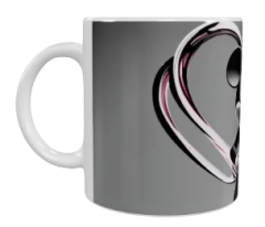 Mickey Mouse Keramik-Tasse – Grau/Schwarz (330 ml)