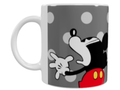 Mickey Mouse Keramik-Tasse – Grau/Rot (330 ml)