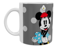 Minnie Mouse Keramik-Tasse – Grau mit Punkten (330 ml)
